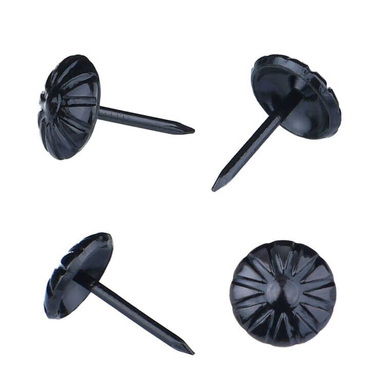 Homdire Black Upholstery Tacks  7/16 inch Upholstery Nails for Furniture Sofa DIY 100PCS Decorative Tacks for Upholstery Decorative  Daisy Upholstery Tacks for Wood - Image 2